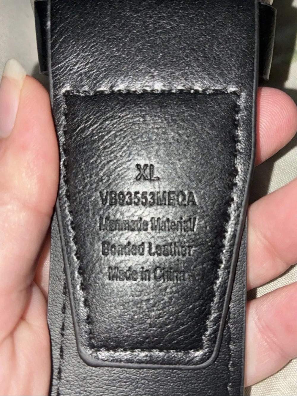 Black Leather Men's Belt with Metal Buckle XL